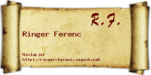 Ringer Ferenc névjegykártya