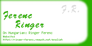 ferenc ringer business card